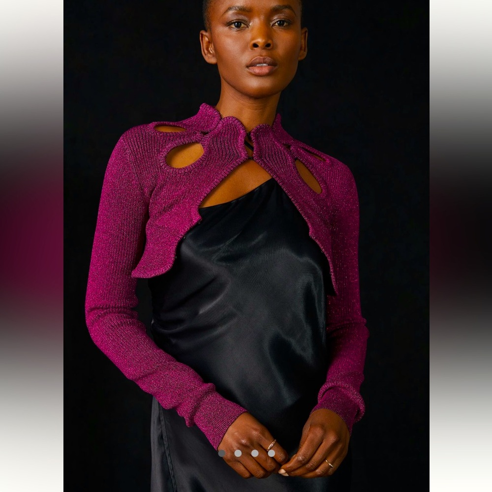 Anthropologie Maeve metallic shrug one size